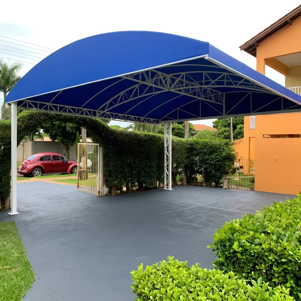 Cobertura moderna instalada em área externa residencial